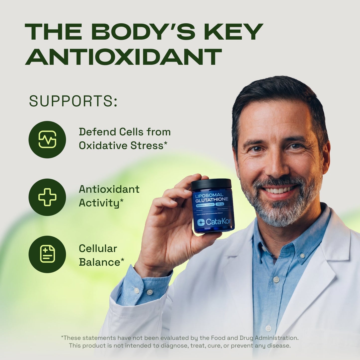Cata-Kor Energy & Defense DUO - NMN 1,000 mg, Liposomal Glutathione 500 mg, Vitamin C, TMG, Resveratrol