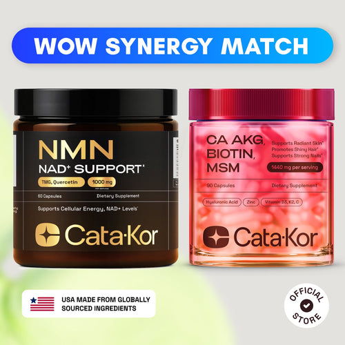 Cata-Kor NMN Longevity Support & Beauty Blend (CA AKG, Hyaluronic Acid & Biotin)